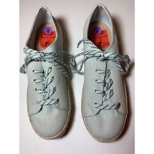 Madden Girl Women's Blue Cannes Platform Fabric Low Top Lace Up Size 8